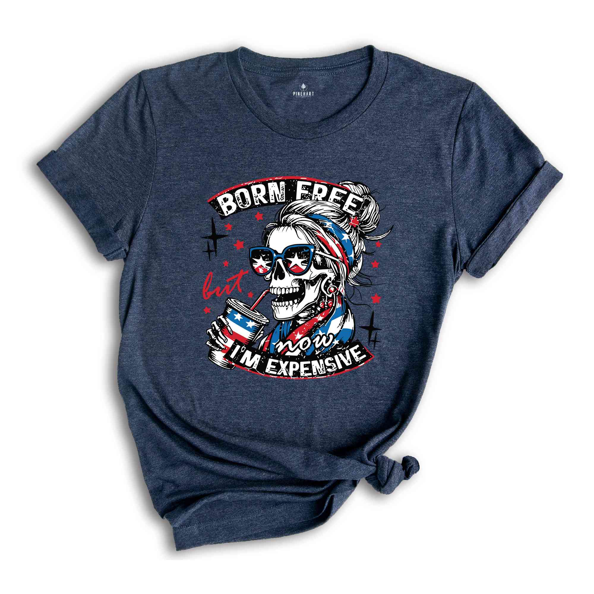 Born Free But Now I'm Expensive T-Shirt, Retro 4th Of July Shirt, Funny Skeleton Fourth Of July Shirt, Retro Independence Day Gifts