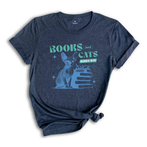 Books And Cats Shirt, Cute Cat Shirt, Mental Health Shirt, Cat Mom Shirt, Librarian Shirt, Cat Lover Shirt, Cat Shirt, Bookish Shirt