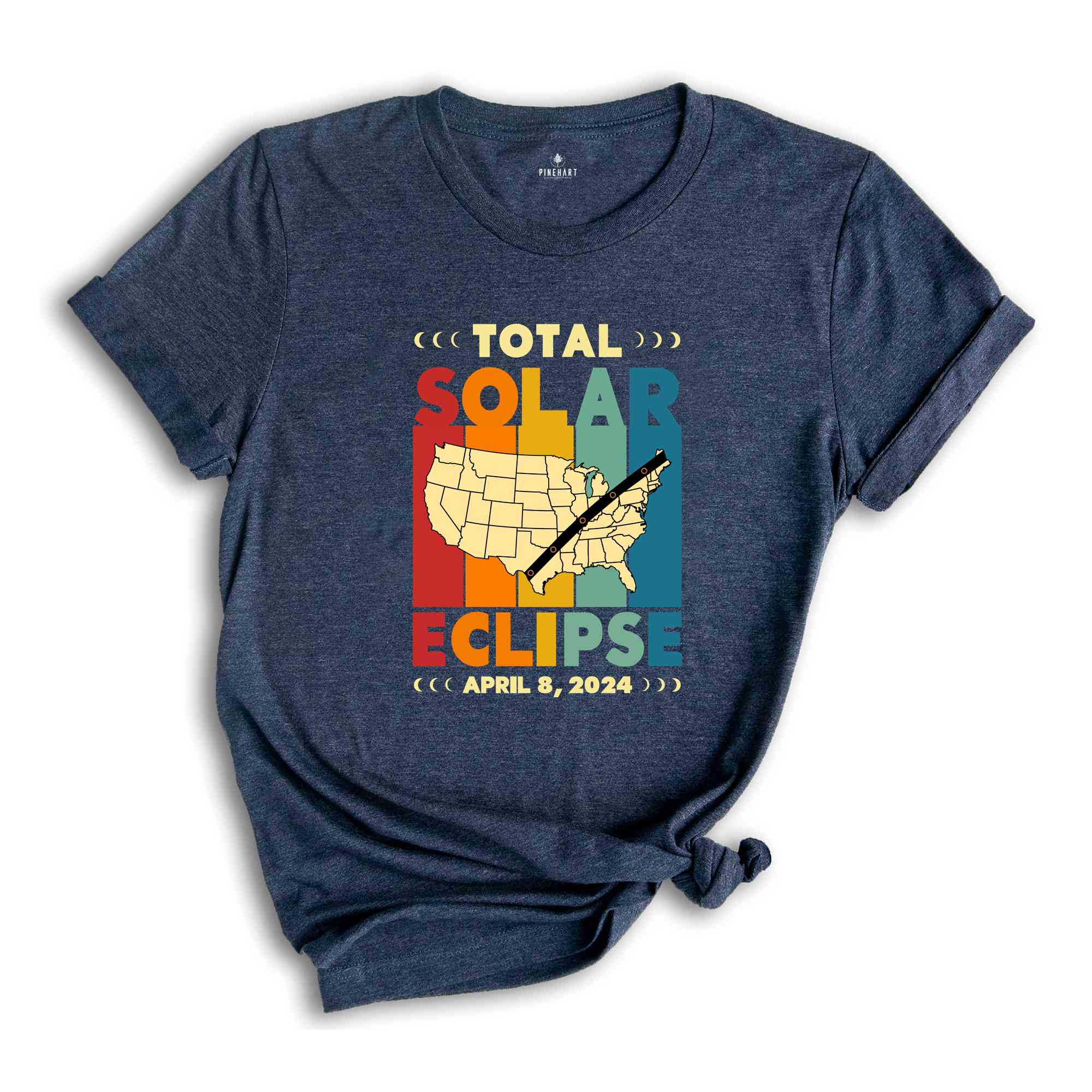 Total Solar Eclipse Shirt, April 8 2024, USA Map, Path of Totality Tee, Eclipse Event 2024 Shirt, Celestial Shirt, Gift for Eclipse Lover