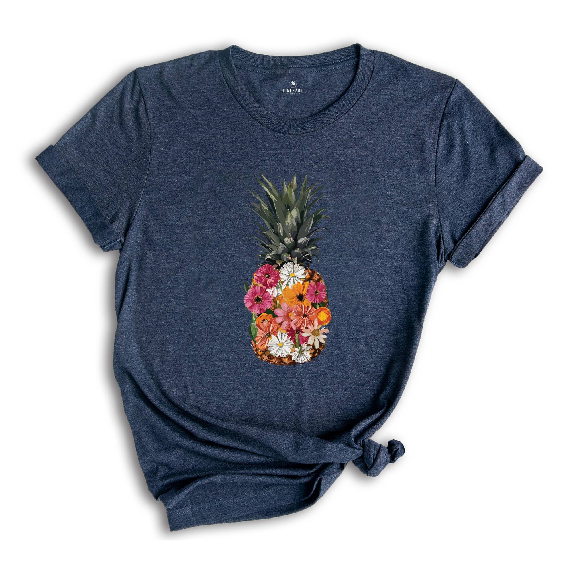 Pineapple Flower Shirt, Cute Hawaii Shirt, Flower Shirt, Aloha Beaches Shirt, Travel Shirt, Matching Family Vacation Shirt