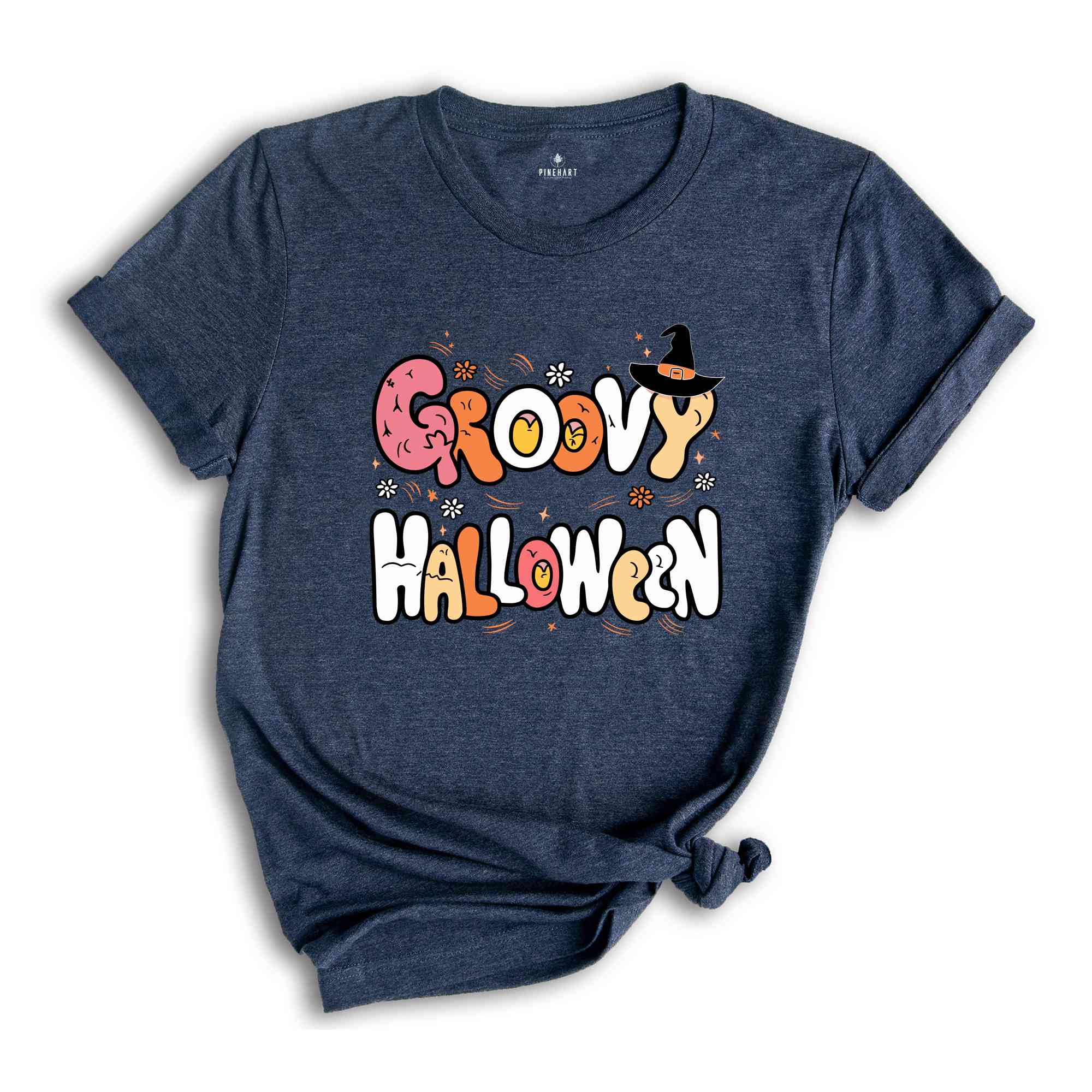 Groovy Halloween Shirt, Retro Halloween Shirt, Spooky Season Shirt, Cute Ghost Shirt, Fall Rainbow Shirt, Autumn Shirt, Halloween Shirt