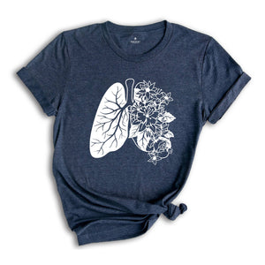 Floral Lungs Shirt, Respiratory Therapist Shirt, Lung Cancer Shirt, Floral Anatomy Shirt, Healthcare Shirt, Gift for Nurse