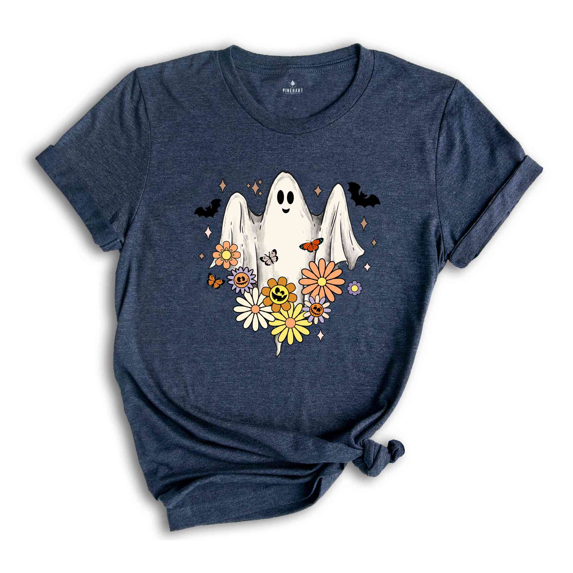 Retro Halloween Shirt, Vintage Floral Halloween Shirt, Retro Ghost Shirt, Vintage Ghost Shirt, Halloween Gifts