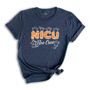 NICU Boo Crew T-Shirt, Halloween NICU Nurse Shirt, Spooky Neonatal Intensive Care Unit Nurse Gifts For Halloween