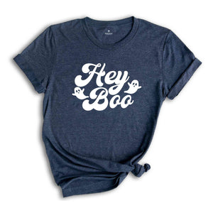 Hey Boo T-Shirt, Cute Ghost Shirt, Halloween Shirt, Funny Ghost Shirt, Cute Halloween T-Shirt, Retro Halloween Tee