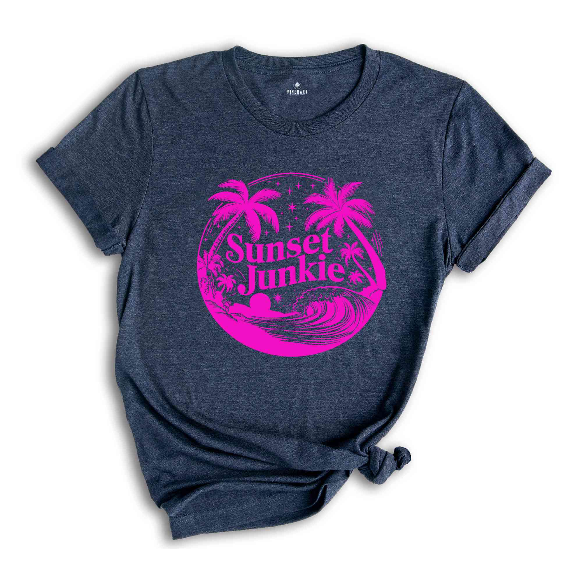 Sunset Junkie Shirt, Beach Vibes Tee, Floral Shirt, Summer Vibes Shirt, Beach Sunset Shirt, Gift For Her