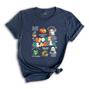 Spooky Teacher Halloween Shirt, Teacher Halloween Shirt, Trick or Teach Little Pumpkin Teaching Boo T-Shirt, Teacher Shirt