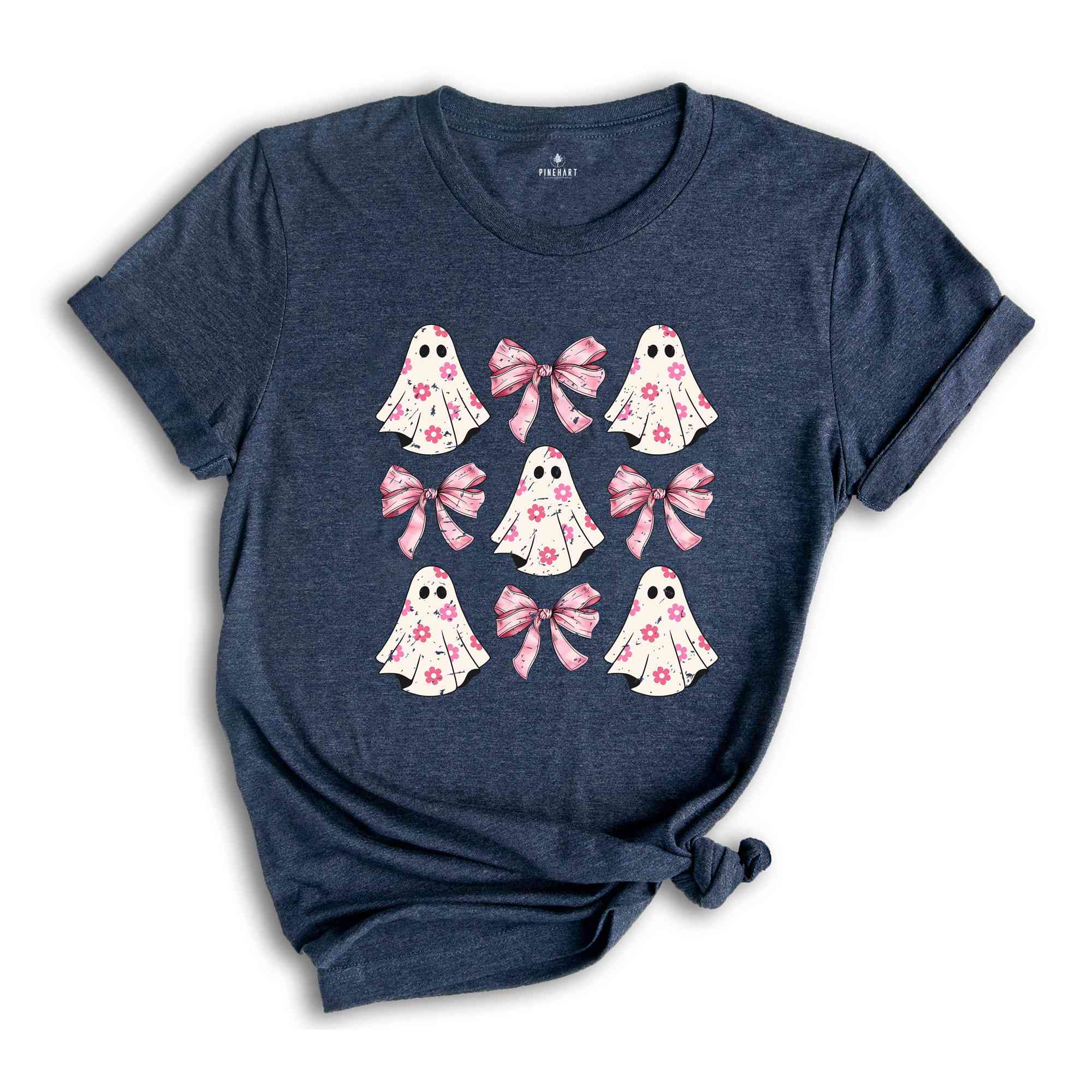 Coquette Halloween Shirt, Coquette Pink Bow Ghost, Cute Ghost Shirt, Pink Coquette Halloween Shirt, Pink Spooky Vibes Shirt