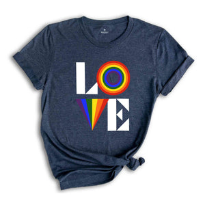 Rainbow Themed Gay Pride Shirt, LGBT Trans Pride Month T-Shirt, Love Wins Gay Rainbow T-Shirt, LGBTQ Ally Tee