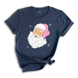 Retro Pink Christmas Santa Shirt, Pink Santa Hat Shirt, Retro Christmas Santa, Pink Christmas, Vintage Santa Shirt