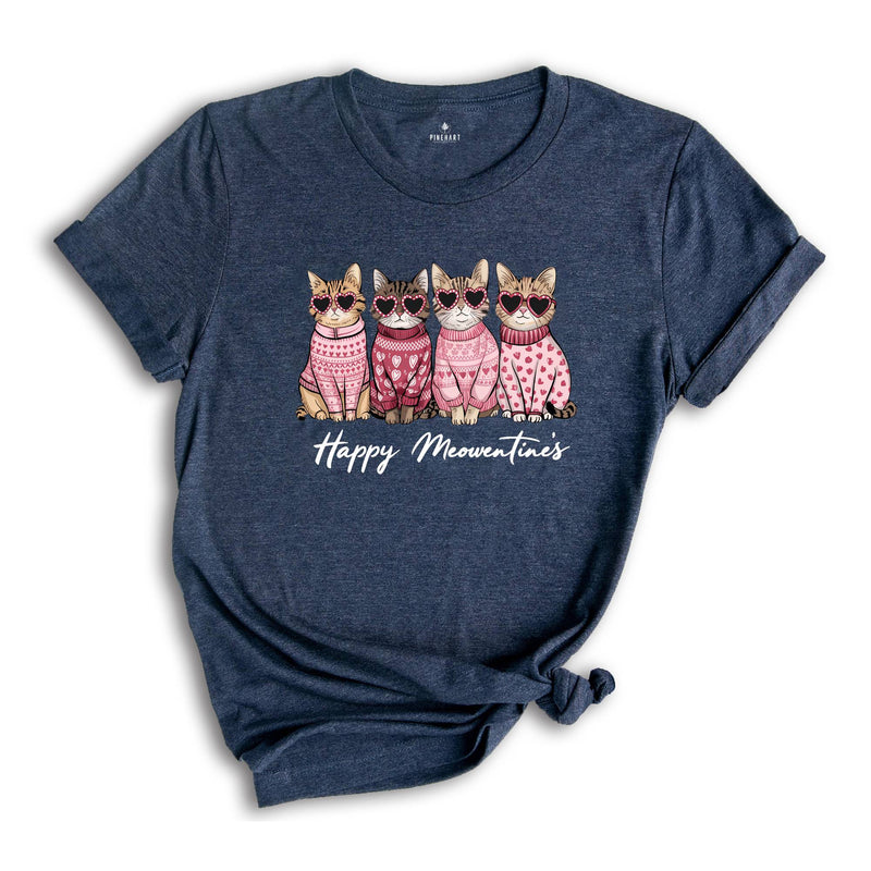 Happy Meowentine's Cat Shirt, Cute Valentines T-Shirt, Cat Lover Shirt, Cat Shirt, Valentines Shirt, Cat Lover Tee, Cat Mom, Valentines Gift