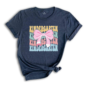 Kindergarten Teacher Coquette Shirt, Teacher Pencil Coquette Bow Shirt, Teacher T-Shirt, Teacher Appreciation Tee