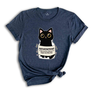 Antidepressant Cat Shirt, Funny Cat Tshirt, Kitty Kitten Shirt, Womens Cat Shirt, Therapist Tee, Mental Health Matter Shirt