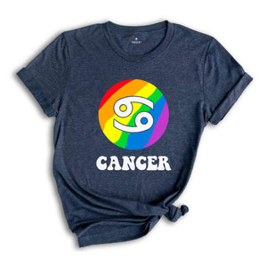 Cancer LGBT Shirt, Zodiac Sign Shirt, Cancer Birthday Shirt, LGBTQ Pride Shirt, Pride Month Shirt, Rainbow Shirt, Zodiac Tshirt