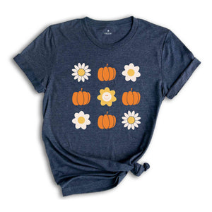 Fall Pumpkin Sunflower T-Shirt, Thanksgiving Shirt, Fal Shirt, Autumn Shirt, Pumpkin Lover Shirt, Floral T-Shirt