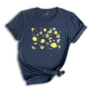 Lemon Fruit Shirt, Citrus Shirt, Yellow Lemon T-shirt, Summer Fruit Shirt, Botanical Gift, Foodie Shirt