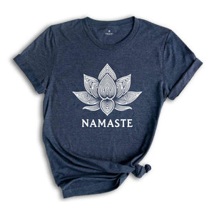 Namaste Lotus T-Shirt, Yoga Shirt, Lotus Shirt, Meditation Shirt, Workout T-Shirt, Yoga Lover Gift, Woman Yoga Apparel