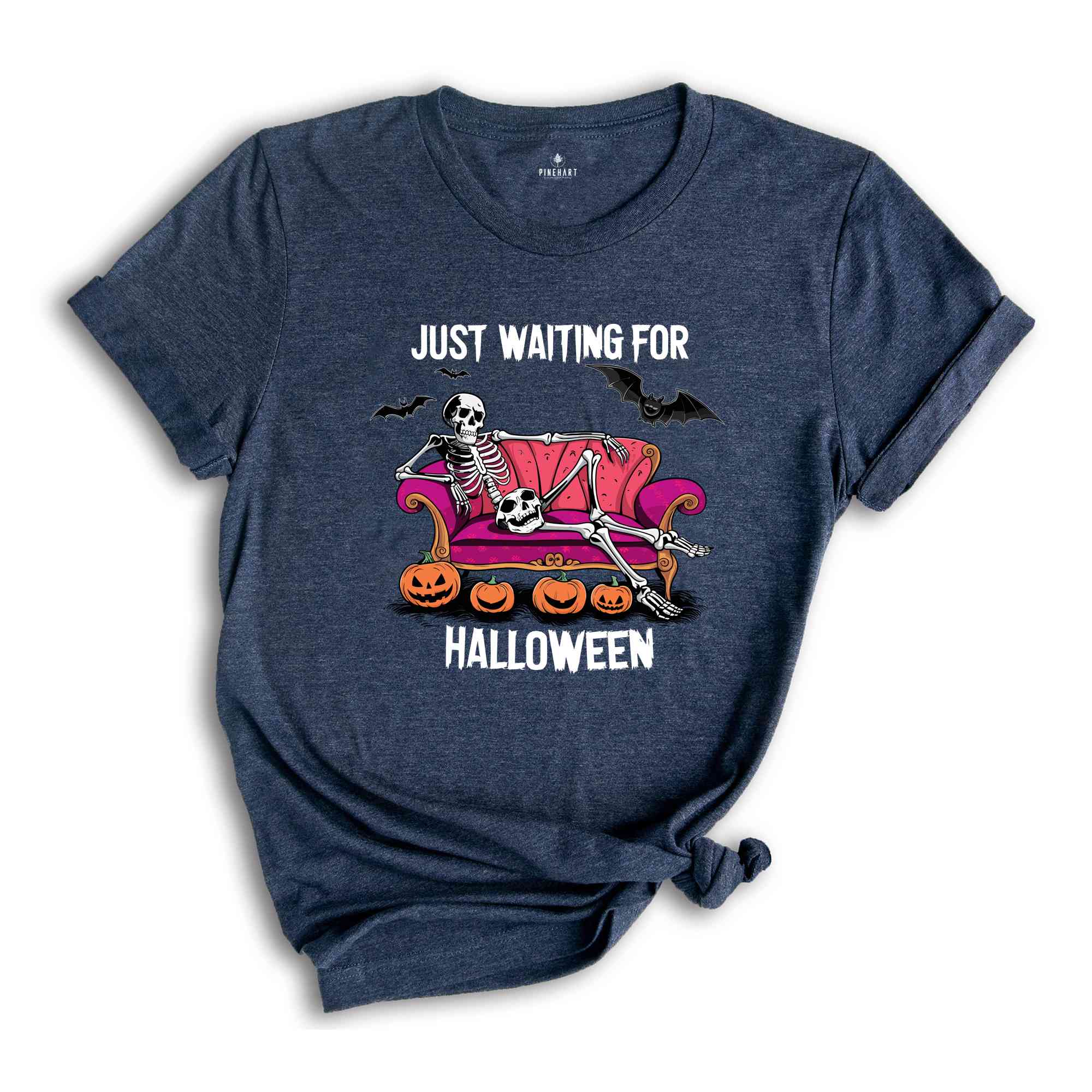 Just Waiting for Halloween Shirt, Cute Summer Shirt, Spooky Summer Shirt, Halloween Shirt, Trendy Skeleton Shirt, Funny Skeleton Shirt