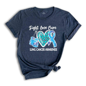 Lung Cancer Awareness Shirt, Cancer Support Clothing, Heart T-Shirt, Gifts for Cancer Warrior, Cancer Ribbon T-Shirt, Shirts for Womens