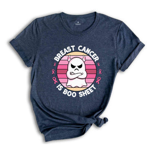 Breast Cancer Is Boo Sheet Shirt, Halloween Cancer Awareness Shirt, Halloween Ghost Shirt, In October We Wear Pink, Pink Ribbon Shirt