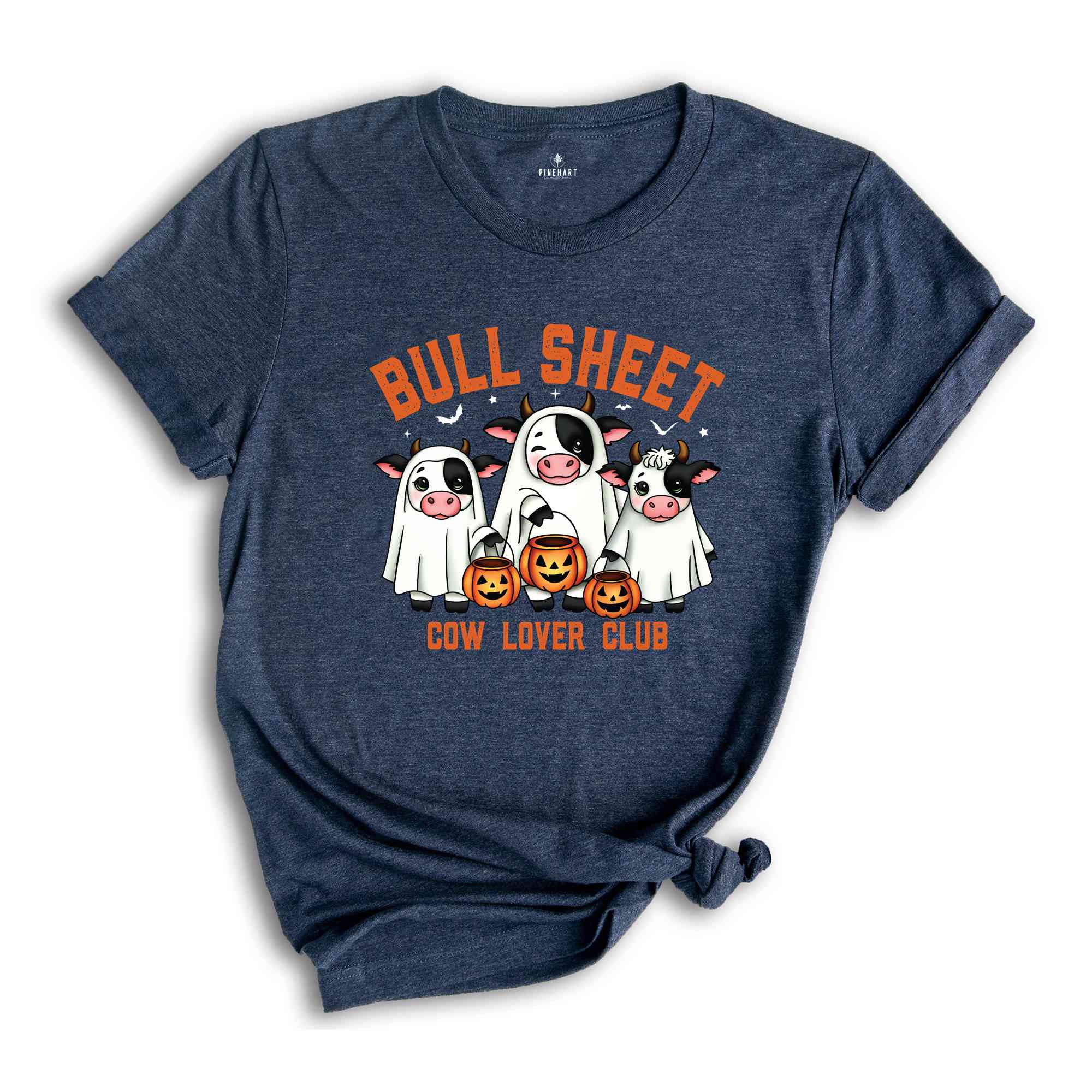 Bull Sheet Cow Lover Club Shirt, Funny Halloween Ghost Cow Shirt, Spooky Halloween Pumpkin Season Gift, Cow Lover Club Shirt