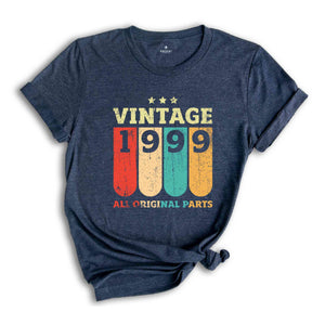 Vintage 1999 All Original Parts Shirt, 25th Birthday Shirt, 25 Years Birthday Shirt, 1999 Birthday Shirt, Retro 25th Birthday Tee