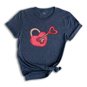 Lock and Key Shirt, Heart Matching Couple Shirt, Valentines Couple Shirt, Couple Valentines Shirt, Heart Love Shirt, Key And Heart Shirt