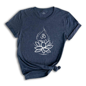 Lotus Flower TShirt, Yoga Graphic Tees, Meditation Shirt, Spiritual T-Shirt, Yoga Lover Shirt, Boho Style Shirt, Gift for Her