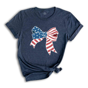 4th Of July Bow Shirt, 4th Of July Shirt, American Flag Bow, Bow Shirt, USA Shirt, America Shirt, Patriotic Gifts