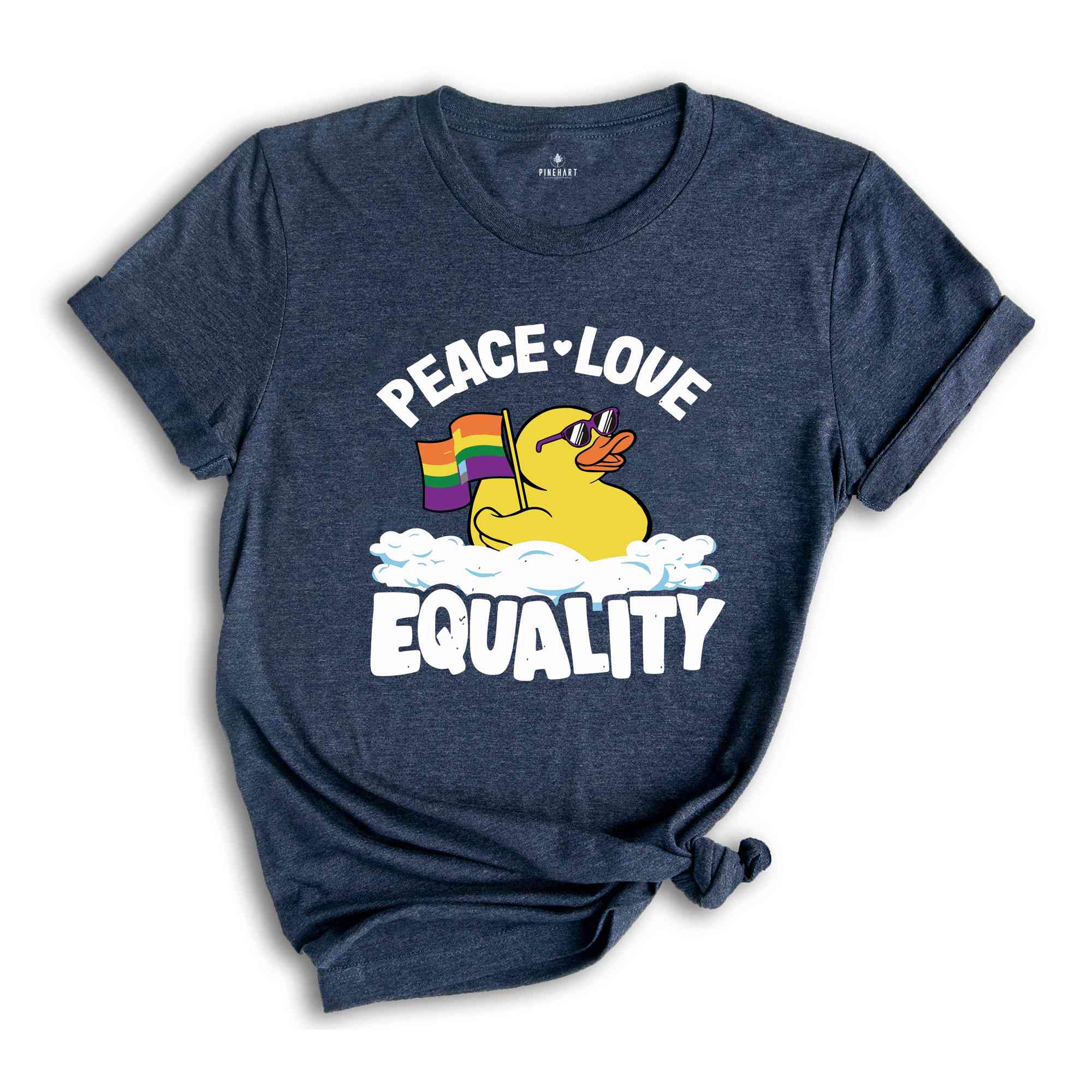 Peace Love Equality Duck Gay Pride Lgbt Shirt, Cute LGBT Shirt, LGBTQ Pride Shirt, Pride Ally Shirt, Pride Flag Shirt, Gay Shirt