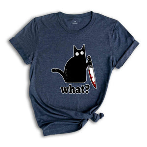 Funny Black Cat Shirt, Cat What Sweater Gifts, Funny Cat Gift, Cat Lover Shirt, Murderous Cat Tee, Funny Black Tee, Cat Lover Gift