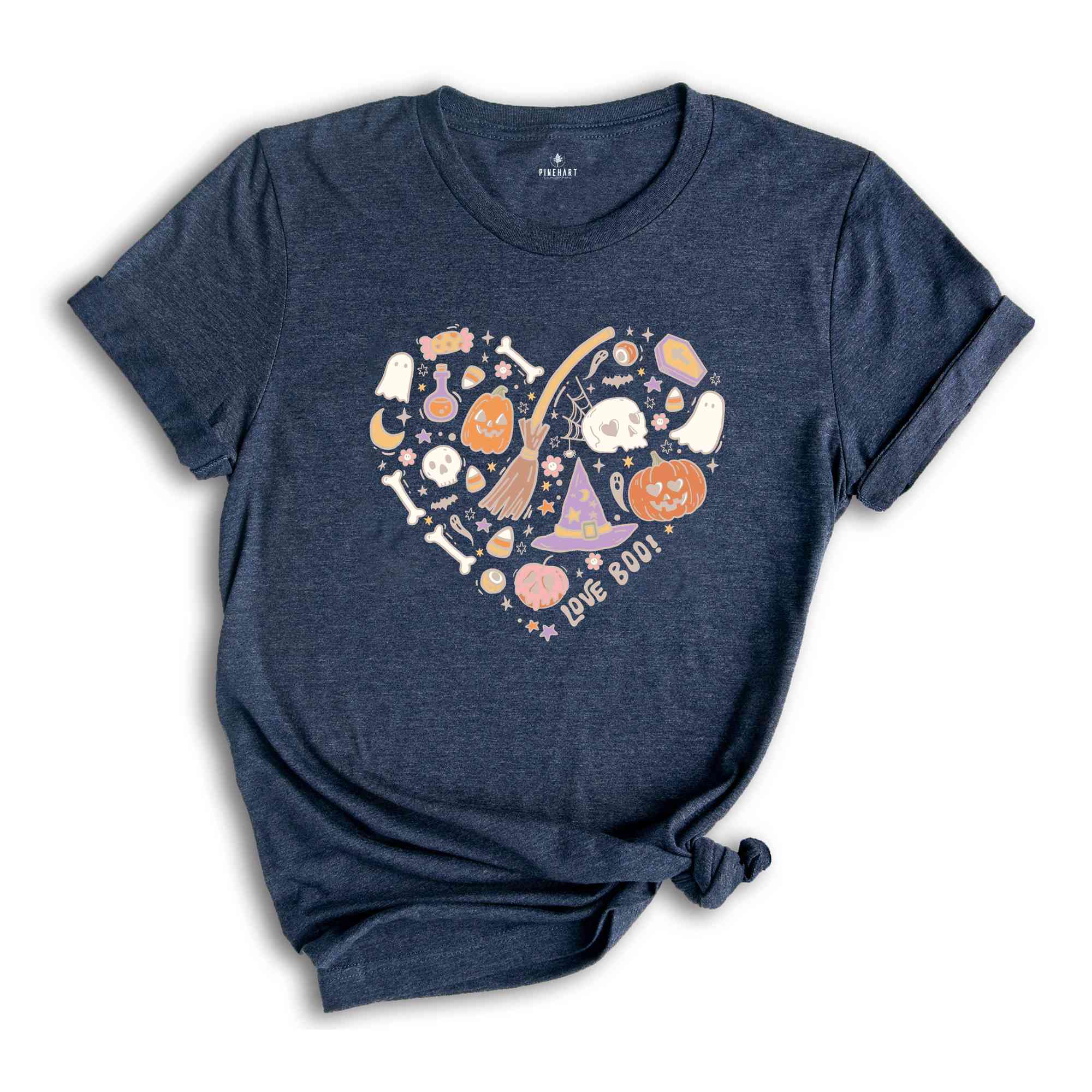 Halloween Doodles Heart Shirt, Love Boo Shirt, Halloween Heart Shirt, Halloween Shirt, Cute Halloween Shirt, Boo Shirt, Pumpkin Shirt