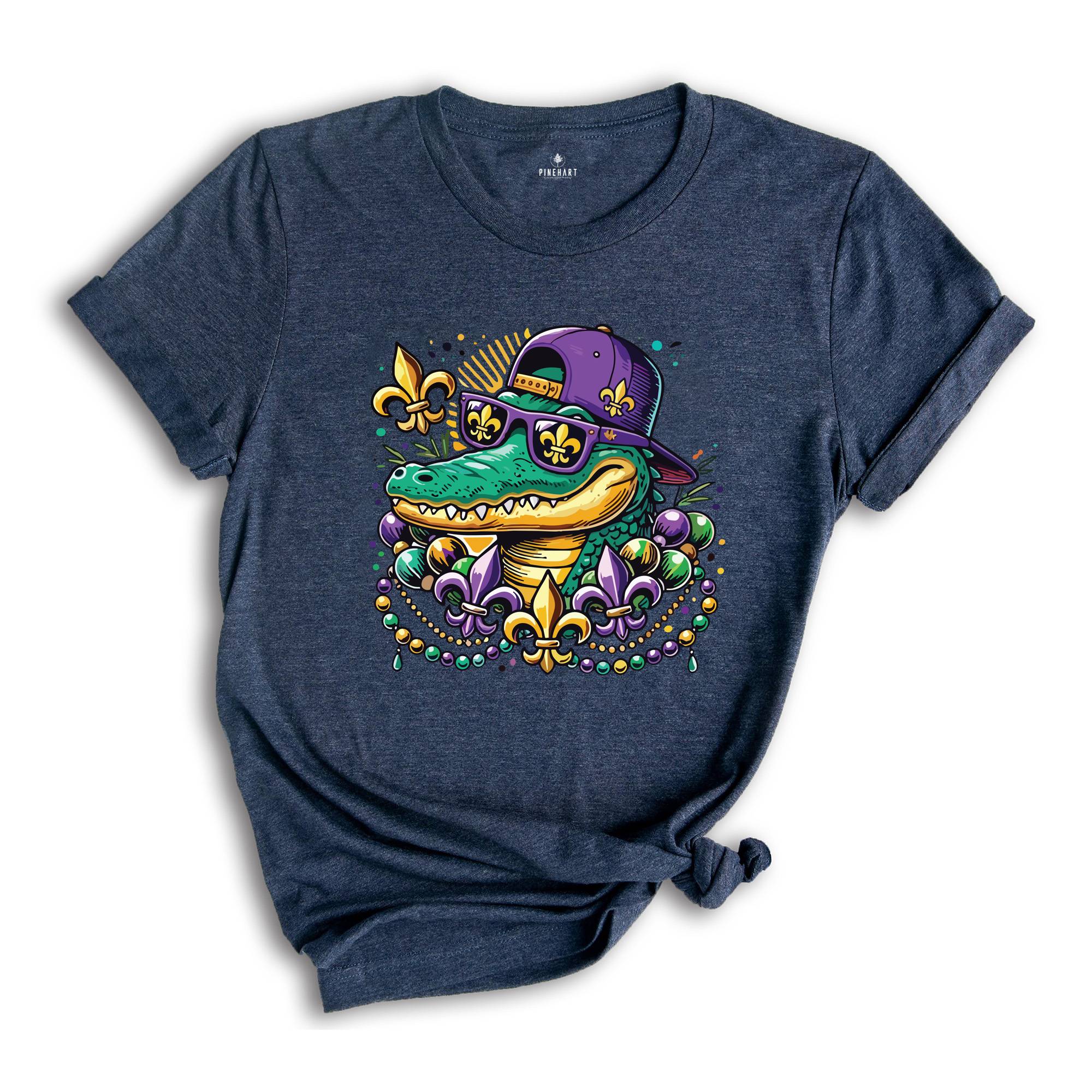 Mardi Gras Alligator Shirt, Mardi Gras Vibes Shirt, Mardi Gras Shirt, Fat Tuesday Shirt, Louisiana Shirt, Beads Shirt, Carnival Shirt