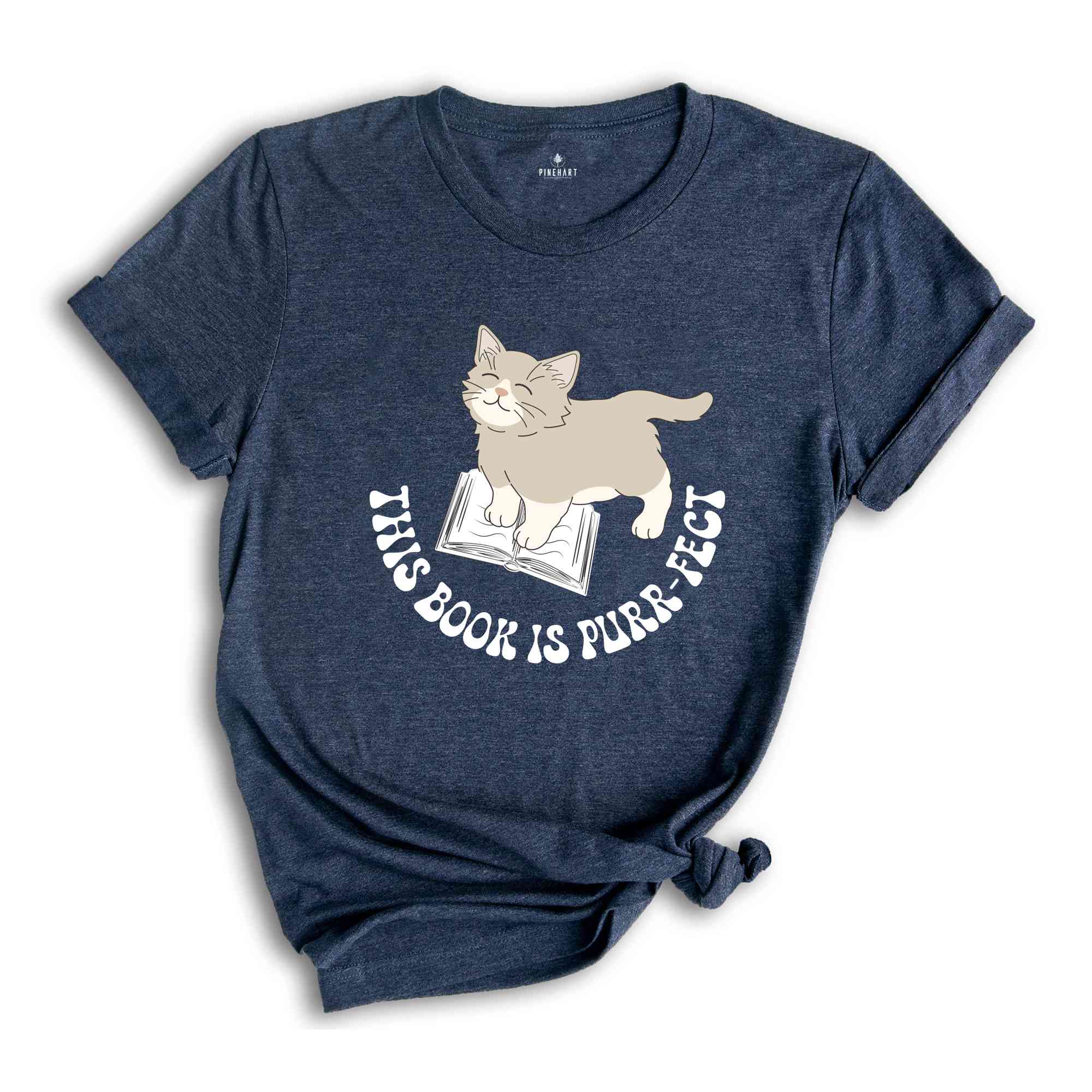 Cat Reading Book Shirt, Cat Book Tee, Bookish Shirt, Book Lover Gift, Book Club T-shirt, Cat Mom Shirt, Gift for Cat Lover, Bookworm Shirt