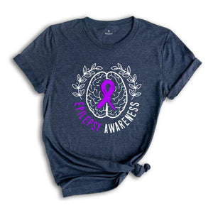 Epilepsy Awareness Crewneck Sweatshirt, Neurodiversity T-Shirt, Epilepsy Gift, Motivational Tee, Epilepsy Mom Shirt, Purple Ribbon Tee