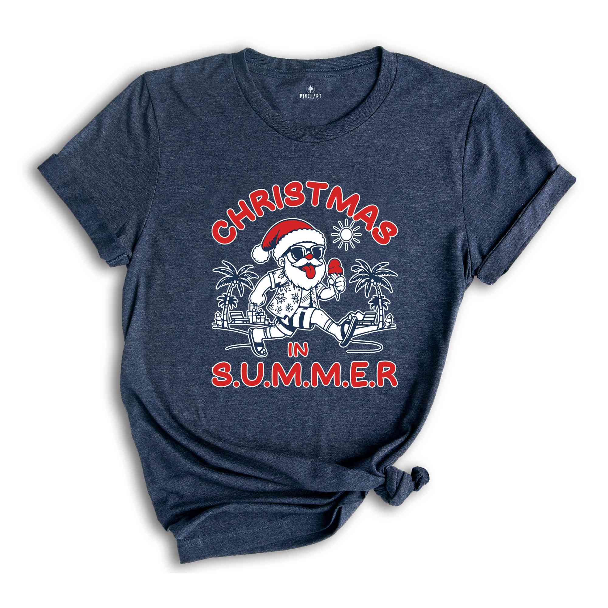 Christmas In Summer Shirt, Beach Christmas Tee, Xmas Vacation Tee, Summer Xmas Shirt, Summer Vibe Shirt, Summer Santa Shirt