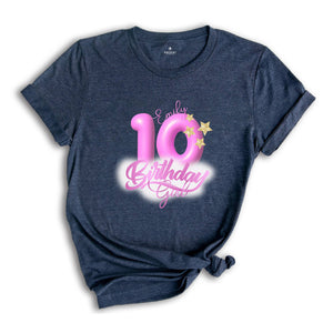 Personalized Birthday Girl T-shirt, Crown 10th Birthday Shirt, Custom Birthday Party, Kids Toddler Youth and Adult Shirt, 10th Birthday Tees