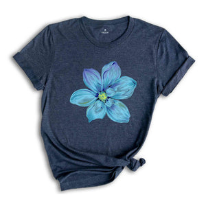 Blue Watercolor Flower Shirt, Daisy Flower Shirt, Plants Lover Gift, Botanical Shirt, Plant Mom Shirt, Flower Shop Shirt