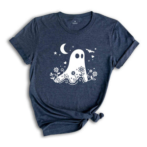 Floral Ghost Shirt, Halloween Ghost Shirt, Halloween Party T-Shirt, Halloween Pumpkin Gift, Halloween 2023 Tee