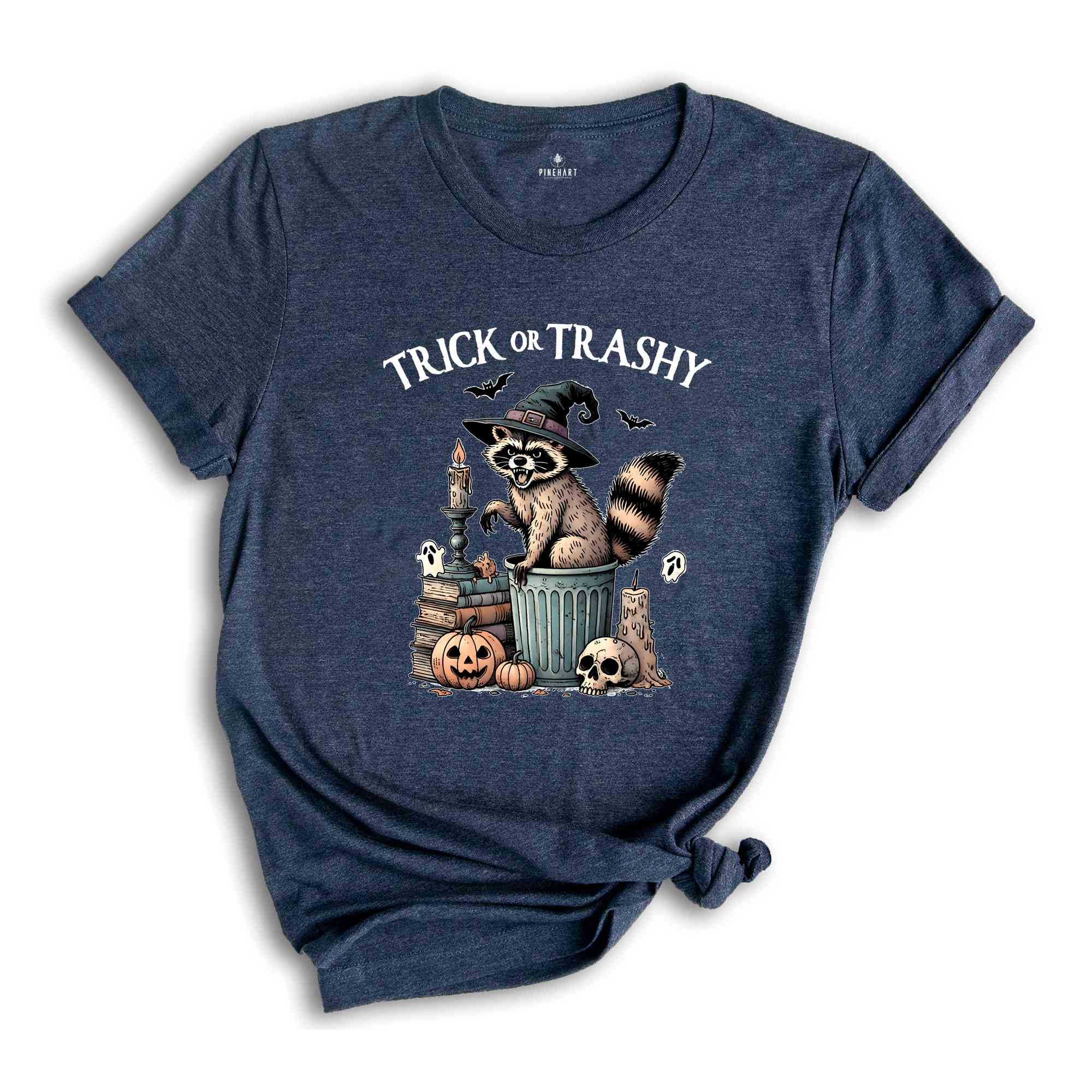 Trick or Trashy Raccoon Halloween Shirt, Cute Raccoon T-Shirt, Retro Raccoon Tee, Halloween Raccoon Tee, Pumpkin Gift