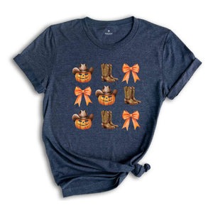 Howdy Pumpkins Shirt, Thanksgiving Shirt, Western Fall Shirt, Cowgirl Shirt, Western Halloween Shirt, Fall Coquette Bows Shirt, Fall Shirt