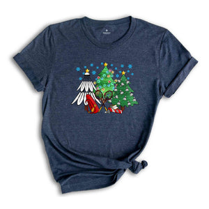 Christmas Badminton Tree T-Shirt, Sport Lover Tee, Badminton Lover Gift, Badminton Coach Shirt, Funny Badminton Shirt, Christmas Gift