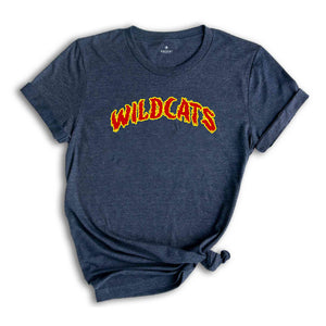 Team Mascot Shirt, Wildcats Team Shirt, Wildcats Football Shirt, Wildcats Fan Shirt, Wildcats School Shirt, Personalized Flame Shirt