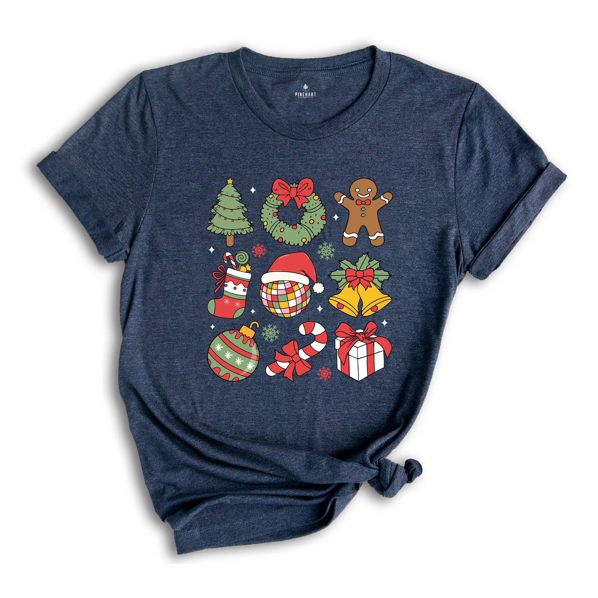 Coquette Cute Christmas Shirt, Christmas Tree Shirt, Santa Shirt, Christmas Gift, Gingerbread Shirt, Christmas Ornaments Shirt