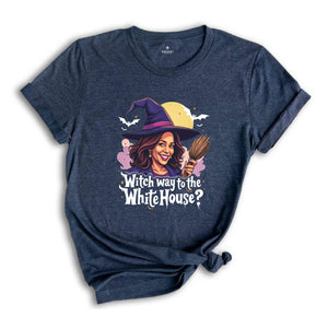 Witch Way To The White House Shirt, US Elections 2024 Tee, Kamala Harris Halloween Shirt, Halloween Gifts For Democrats