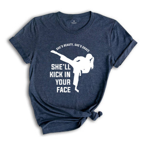 She's Beauty She's Grace Shirt, Karate Girl T Shirt, Karate Fighter Girl Shirt, Karate Lover Tee, Karate Lover Gift, Karate Mom Tee