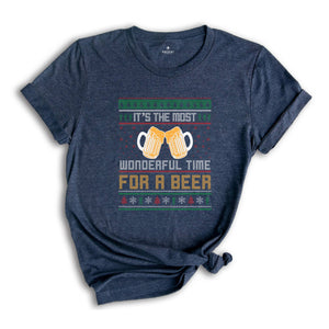 It's The Most Wonderful Time Of The Beer Shirt, Funny Ugly Sweater, Christmas Shirt, Beer Lovers Shirt, Holiday Shirt, Beer Christmas Gift