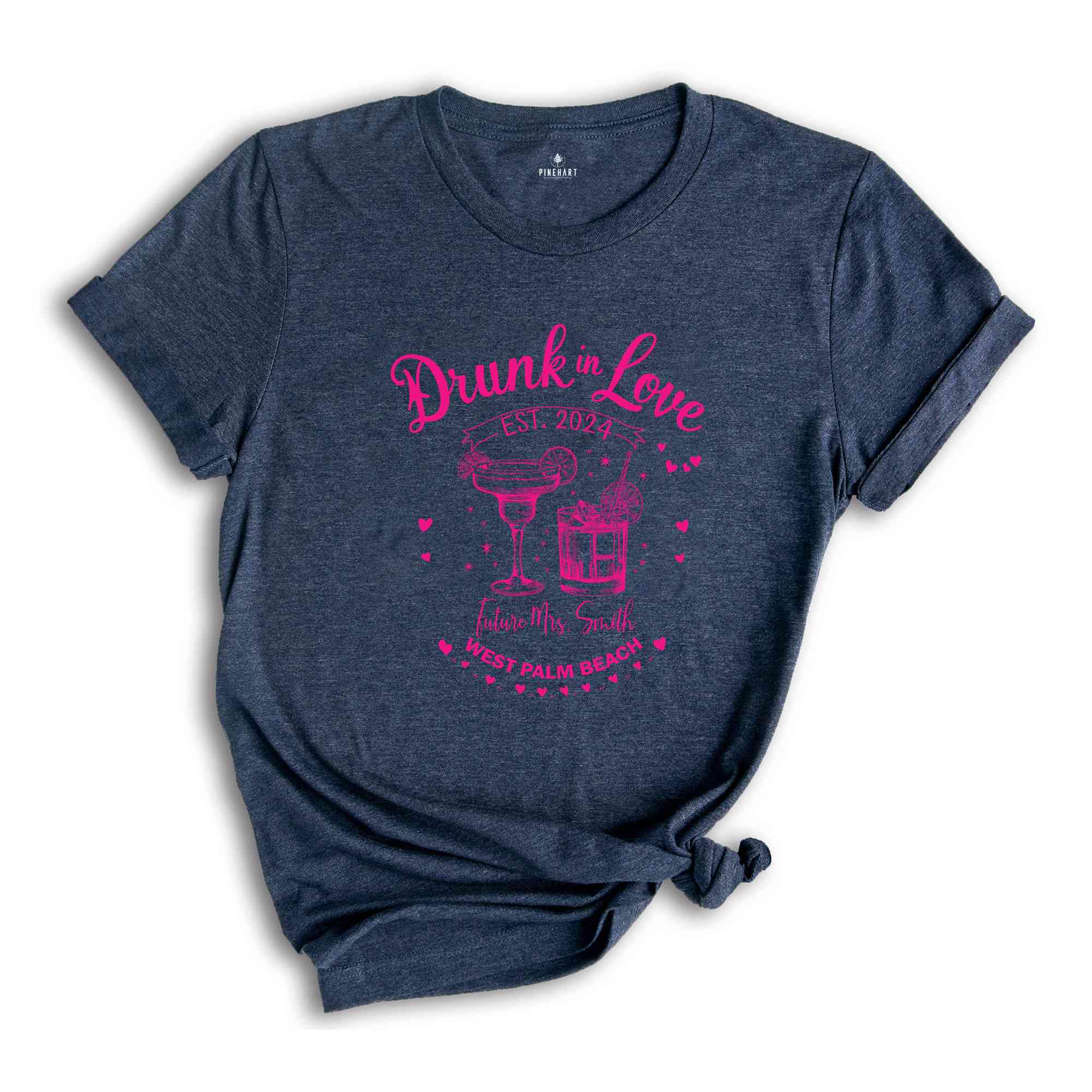 Custom Drunk in Love T-shirt, Bachelorette Party Shirts, Bachelorette Cocktail Club Shirts, Trendy Bridesmaid Shirts, Personalized Bride Tee