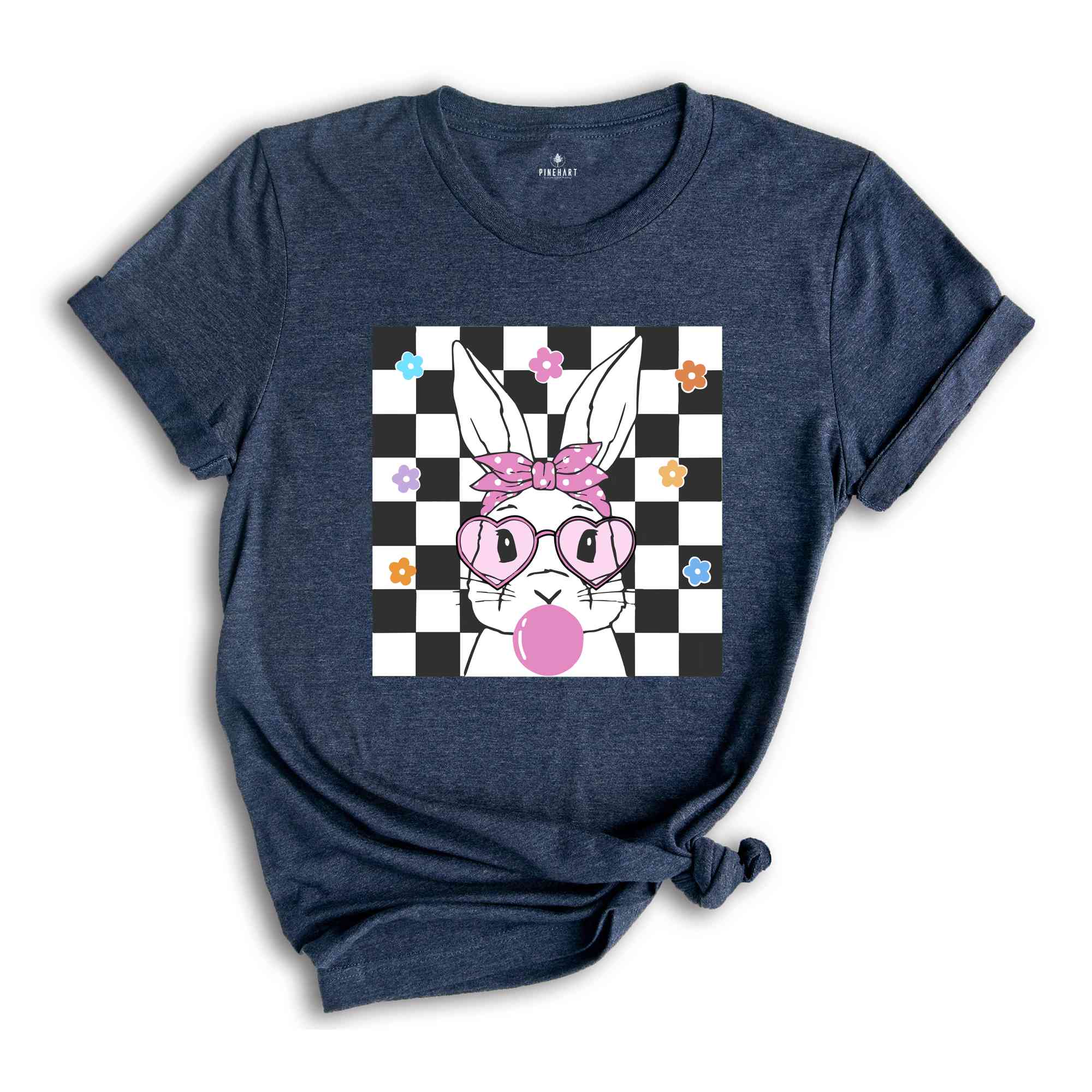 Cute Bunny With Bandana Glasses Bubblegum Shirt, Rabbit Shirt, Easter Rabbit Shirt, Funny Easter Shirt