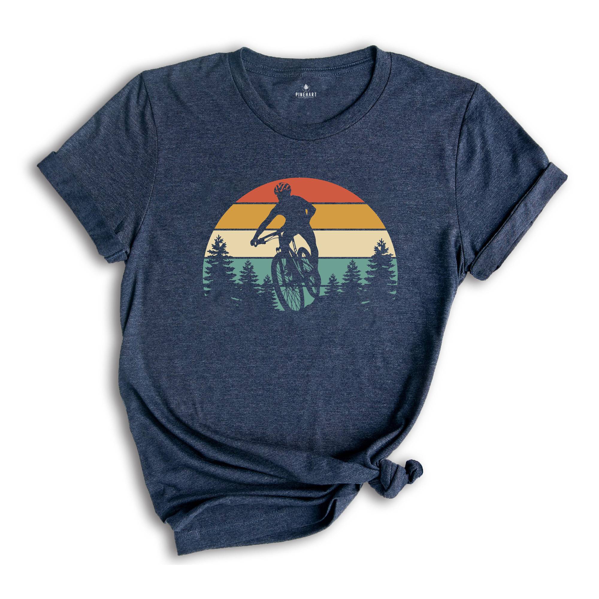 Sunset Mountain Biking Retro Shirt Biker Gifts , Bike Lover Gift, Bicycle Sport, Cyclist Shirts Bikers Tee, Mountain Biking, Retro Cycling